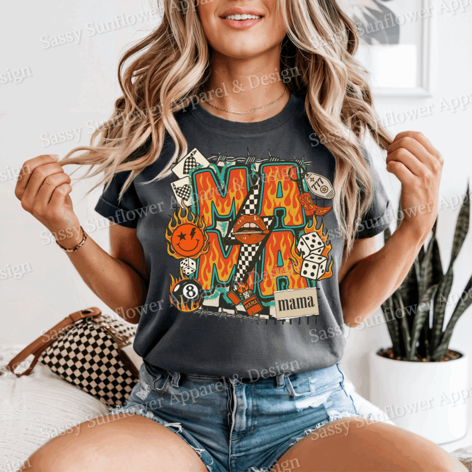 Mama Western Collage Tee - Comfort Colors 1717 Tee
