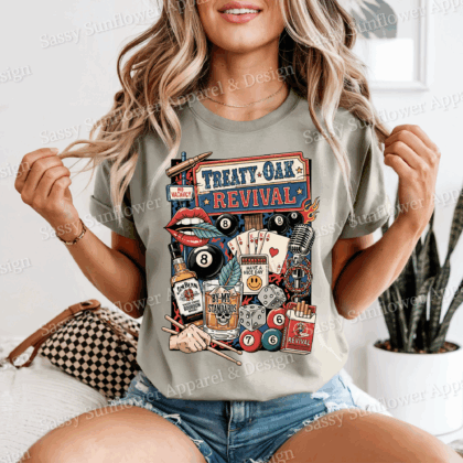 Great Oak Revival Patchwork Tee - Comfort Colors 1717 Tee